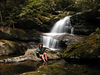 magicmomma > Cathy sits in the bowl shaped depression or 'eye' of Crocodile Rock along Greasy Prong
Shining Rock Wilderness NC
7/5/07